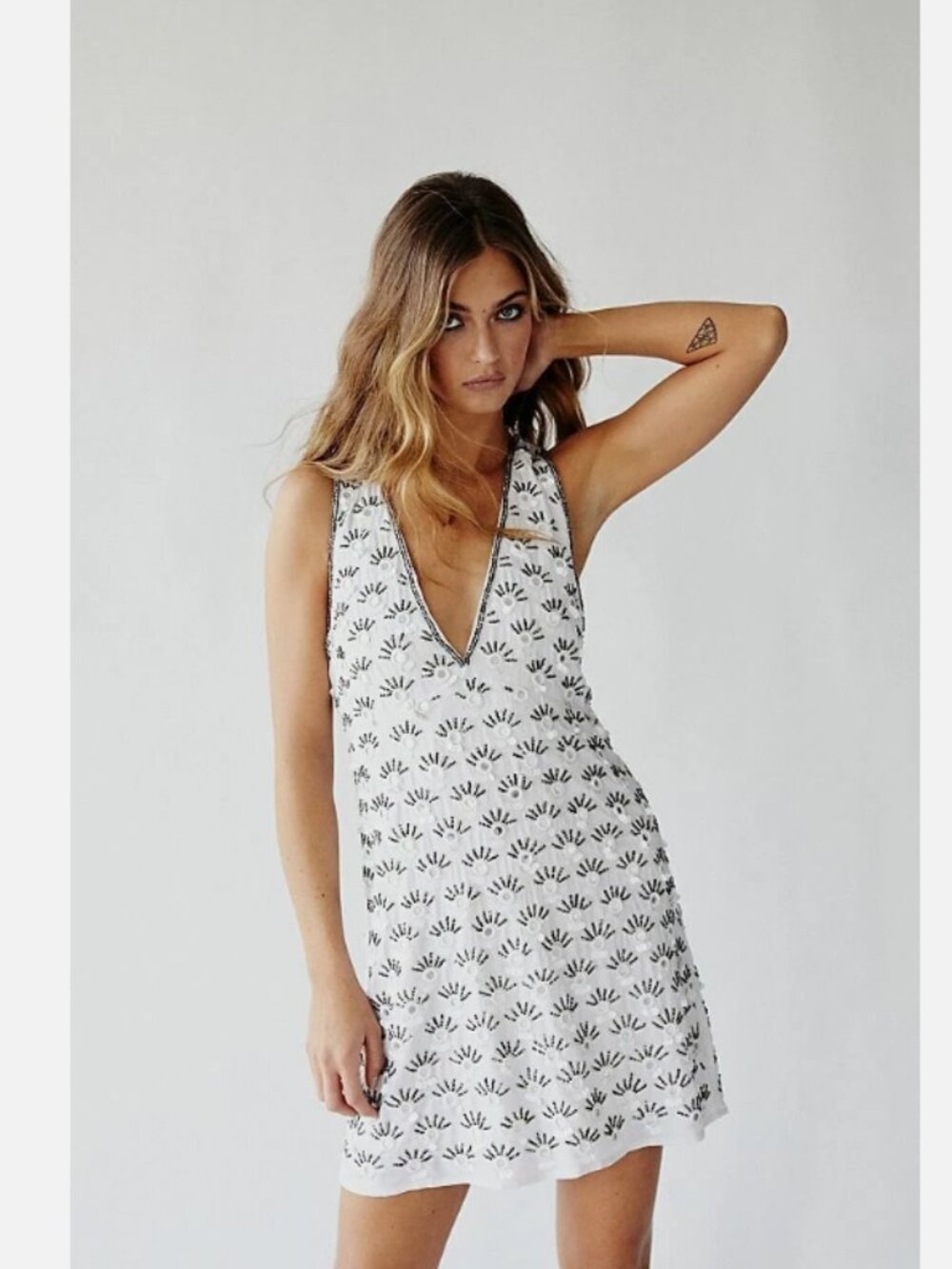 New Free People Edie Mirrored Sparkle Shift Dress size 0 MSRP: $238